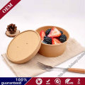 Eco Friendly Takeaway Containers Kraft Paper Cup Soup Bowl with Lid